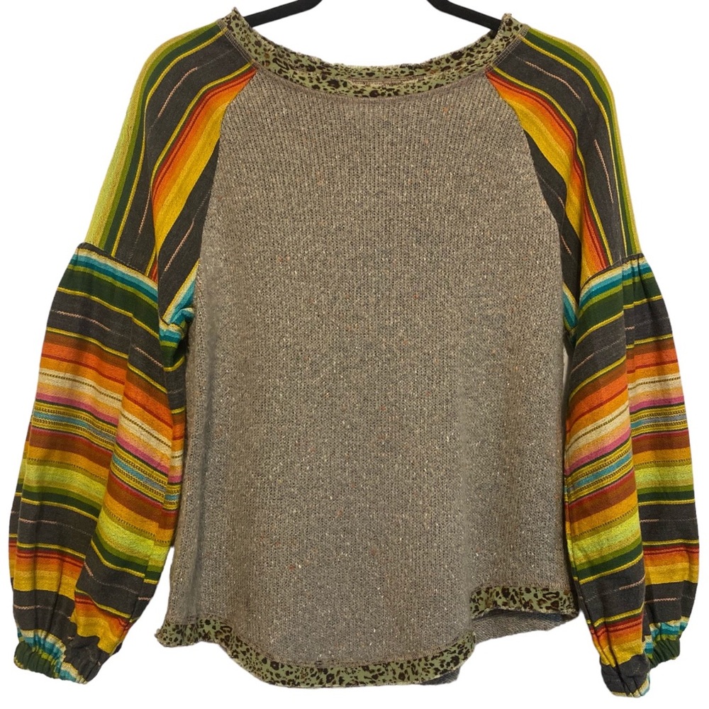 Ivy Jane Rare Sweater Multicolored Bishop Long Sleeves, Size XS